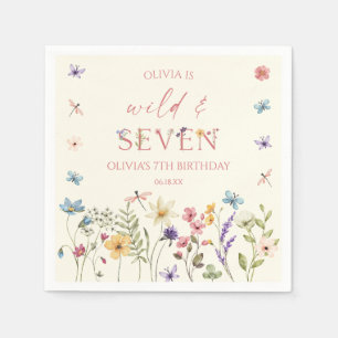 Wild and Seven Wildflower 7th Birthday Party Napkins