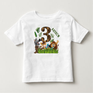 Wild And Three 3rd Birthday Toddler T-shirt