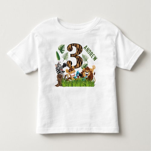 Wild And Three 3rd Birthday Toddler T_shirt