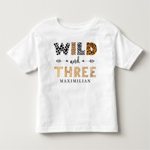 Wild and Three Birthday safari Baby T_Shirt