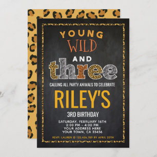 Wild and three, Safari Invitation