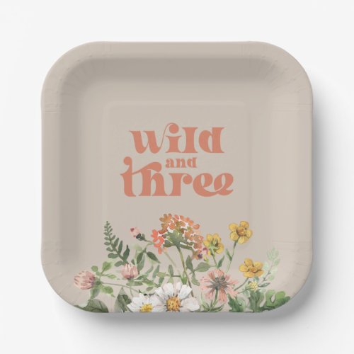 Wild and Three Wildflower Party Paper Plates