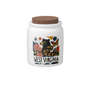 Wild And Wonderful West Virginia Folk Art Candy Jar