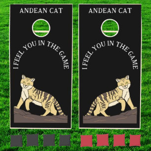 Wild Andean Cat On Cornhole Set