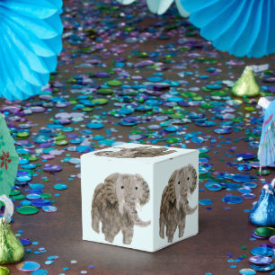 Wild Animal Art Elephants Custom Color Favor Boxes