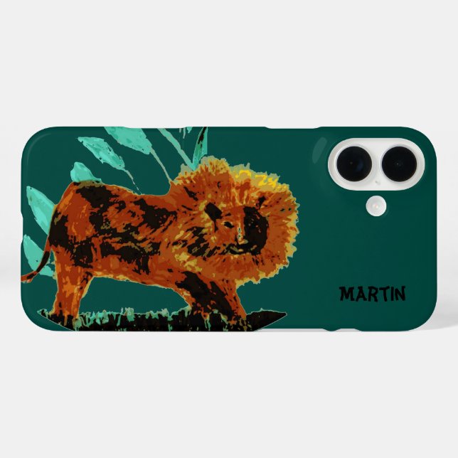 Wild Animal Art Lion Personalized Case-Mate iPhone Case (Back (Horizontal))