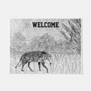 Wild Animal Art Wolf Welcome Doormat