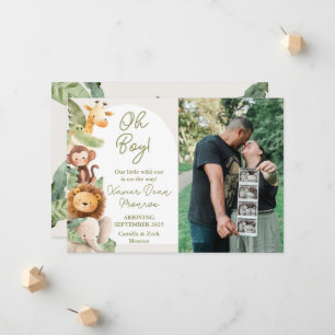 Wild Animal Baby Announcement Card