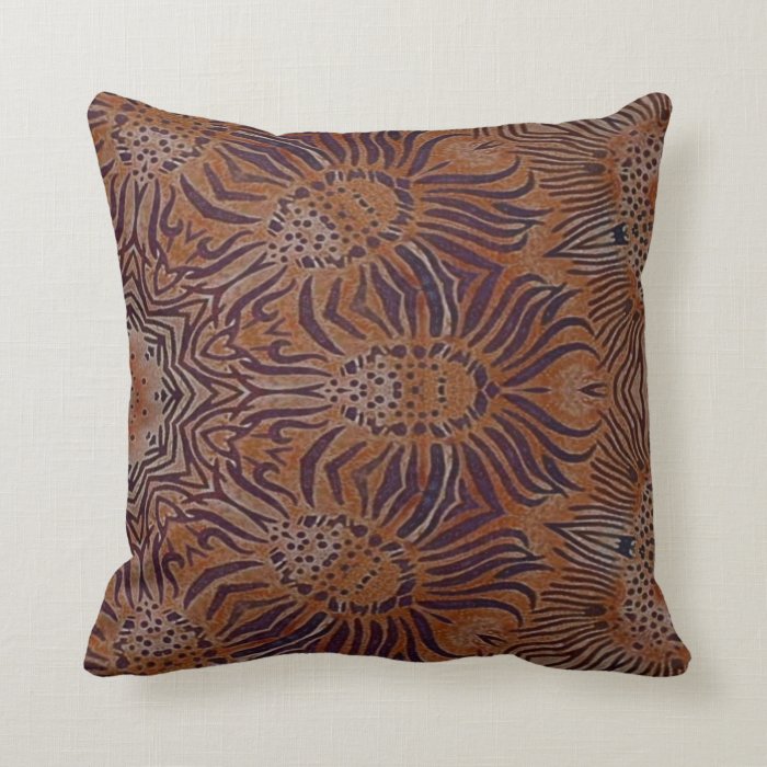 wild animal batik kaleidoscope design pillow