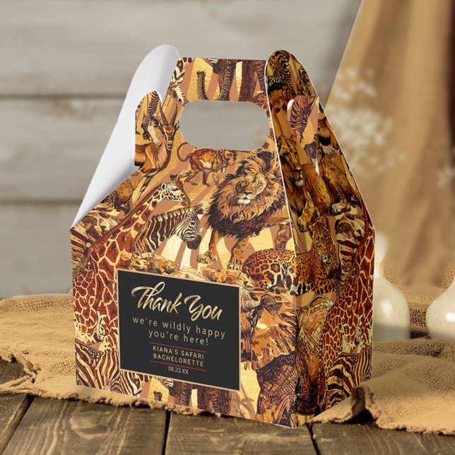 Wild Animal Collage Bachelorette Thank You ID1149 Favor Boxes (Creator Uploaded)