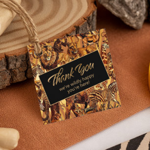 Wild Animal Collage Bachelorette Thank You ID1149 Favor Tags
