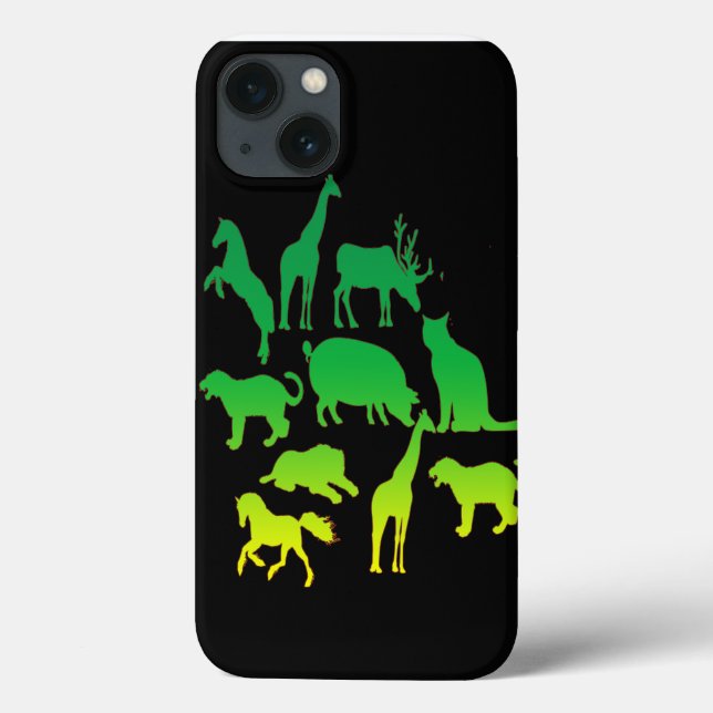 wild animal collage cool apple iPhone design case (Back)