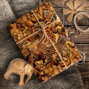 Wild Animal Collage Safari ID1149 Wrapping Paper