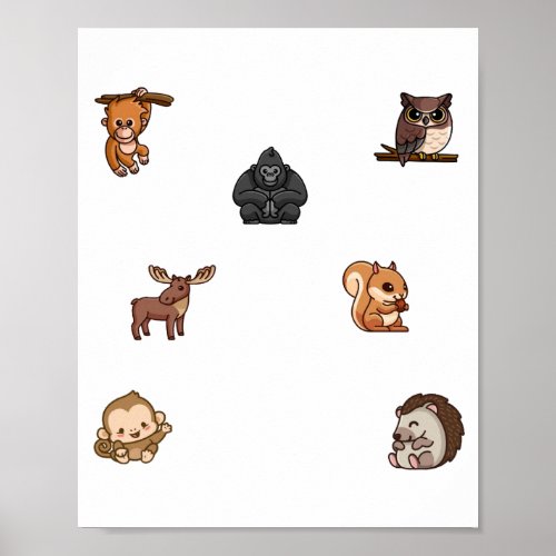 Wild animal collection poster