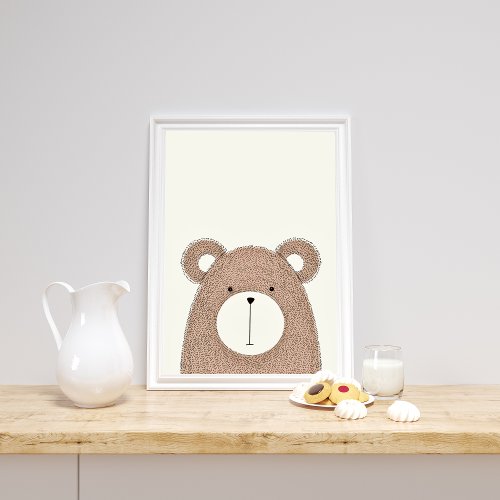Wild Animal Cute Little Bear Modern Nursery Poster