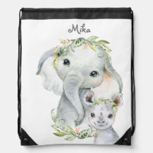 Wild Animal Elephant and Rhino Backpack