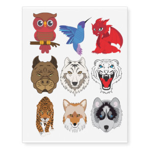 Wild animal face tattoos