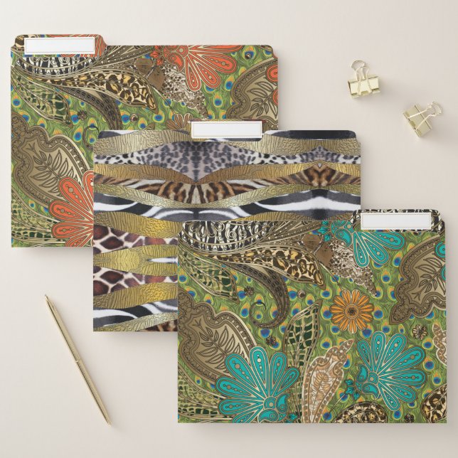 Wild Animal Fantasy Abstract File Folder (Set)
