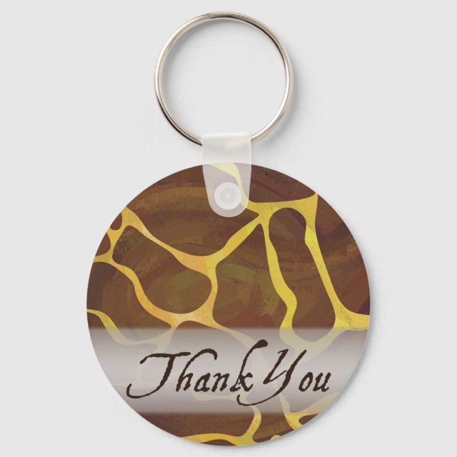 Wild Animal Giraffe Thank You Keychain (Front)