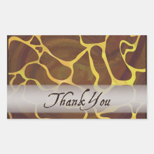 Wild Animal Giraffe Thank You Rectangular Sticker