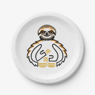 Wild Animal - Graphic SLOTH - Wildlife -Nature - Paper Plates