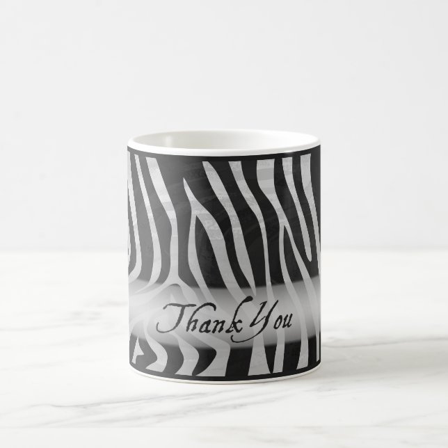Wild Animal Gray Pattern Thank You Coffee Mug (Center)