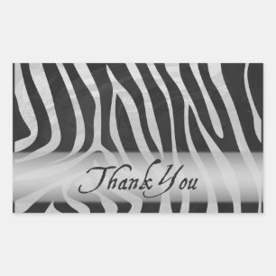 Wild Animal Gray Pattern Thank You Rectangular Sticker