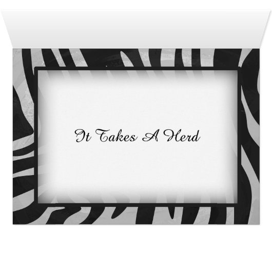 Wild Animal Gray Zebra Pattern Thank You (Inside Horizontal (Bottom))