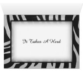 Wild Animal Gray Zebra Pattern Thank You Cards (Inside Horizontal (Bottom))