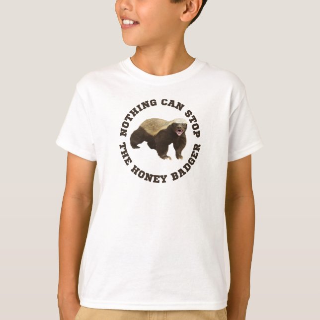 Wild Animal Honey Badger Funny T-Shirt (Front)