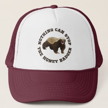 Wild Animal Honey Badger Funny  Trucker Hat by HasCreations at Zazzle