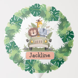 Wild animal jungle safari boy birthday balloon