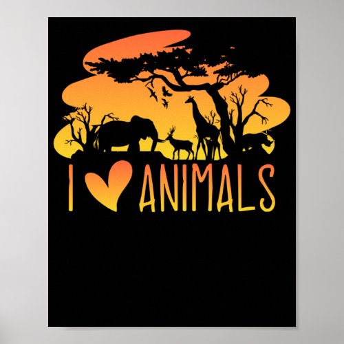 Wild Animal Lover Safari Sunset African Poster