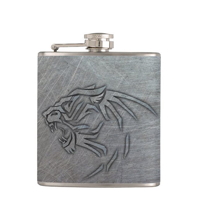 Wild Animal Metal Tribal Flask (Front)