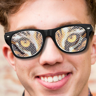 wild animal nerdy funny tiger eyes retro sunglasses