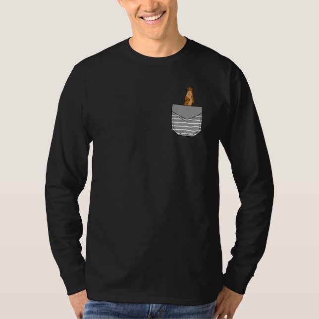 Wild Animal Otter In Pocket Premium T-Shirt (Front)