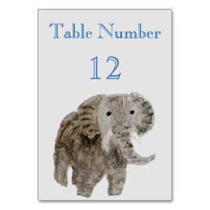Wild Animal Painting Elephant Table Number