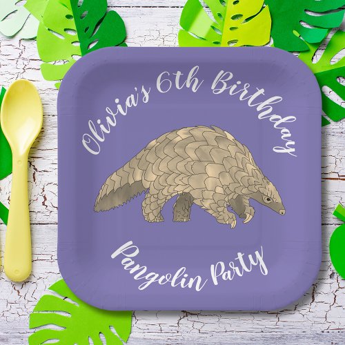 Wild Animal Pangolin 6th Birthday Party Paper Plates