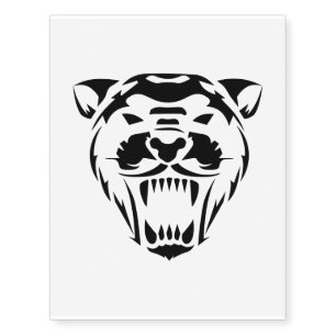 Wild Animal Panther Head Roaring - Gift Idea Temporary Tattoos