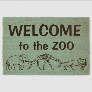 Wild Animal Parade Design Coir Door Mat