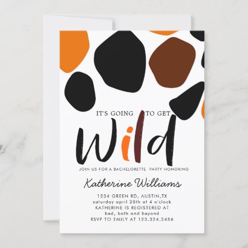 Wild Animal Pattern Bachelorette Party Invitation