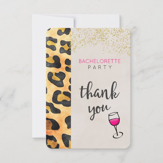 Wild Animal Pattern Bachelorette Party Thank You (Front)
