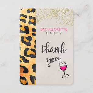 Wild Animal Pattern Bachelorette Party Thank You Card