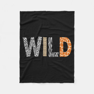 Wild Animal Pattern Giraffe Wolf Leopard Zebra Ani Fleece Blanket