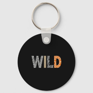 Wild Animal Pattern Giraffe Wolf Leopard Zebra Ani Keychain