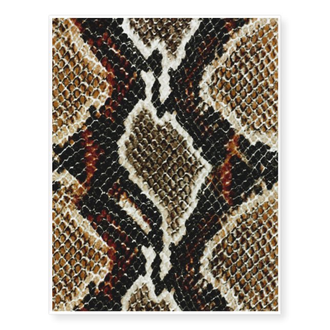 wild animal pattern python snake print temporary tattoos (Front)
