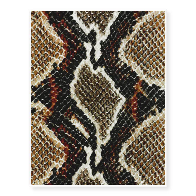 wild animal pattern python snake print temporary tattoos | Zazzle