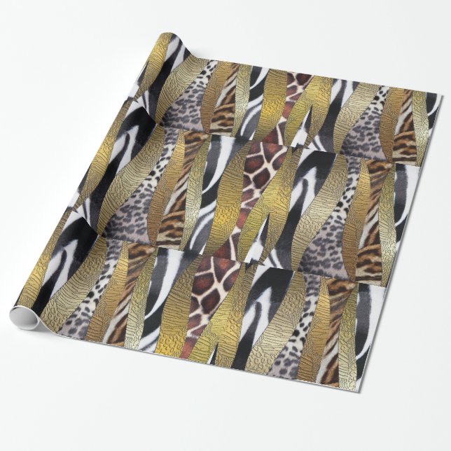 Wild ANimal Print Abstract Wrapping Paper (Unrolled)