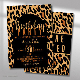 Wild Animal Print Celebration Leopard Birthday Invitation