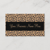 Wild Animal Print High Fashion Boutique Designers Business Card (Back)